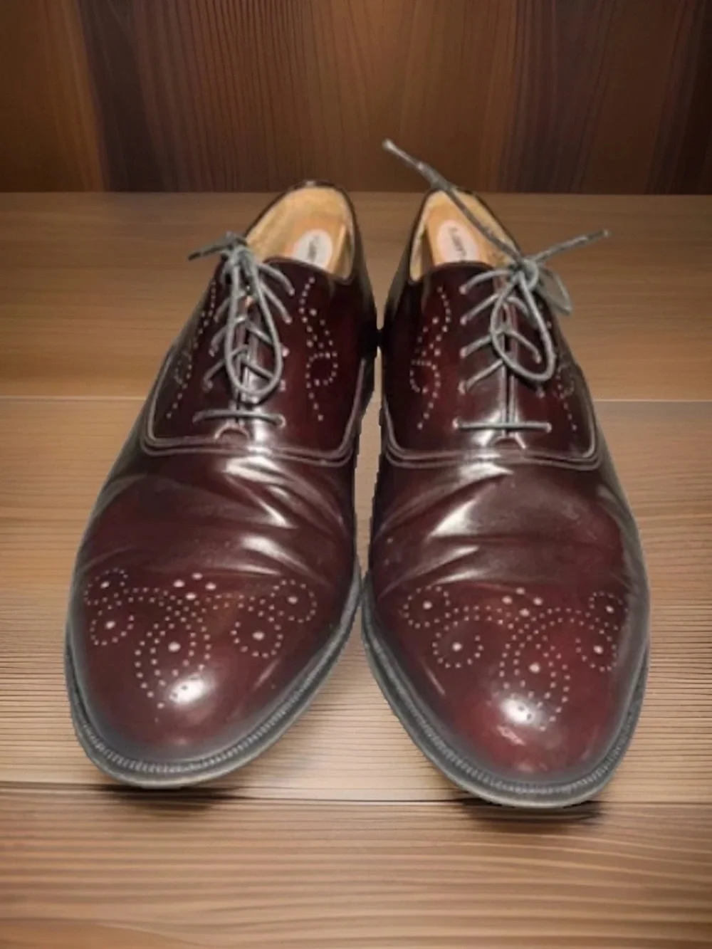 Miguel Angel Spain Mens burgundy Hand Made Leather Oxford Shoes Size 12M